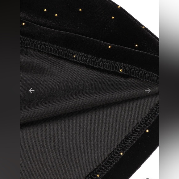 Black 1960s Off-Shoulder Rhinestones Velvet Dress Size XL 10/12 - Picture 8 of 8